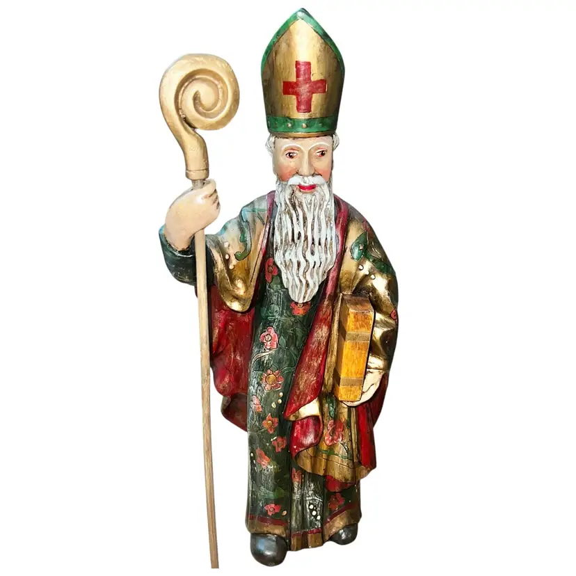 RARE Leo & Marilyn Smith Sankt Nikolas Fogar #357 | Hand-Painted Folk Art Santa Sculpture | Limited Edition Collectible