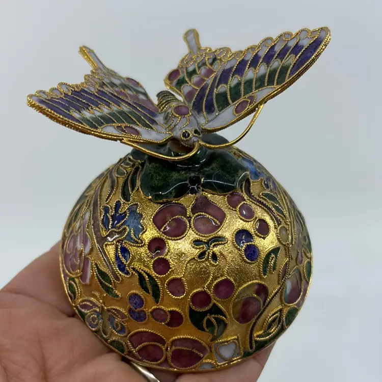 Cloisonné Butterfly Paperweight 4”