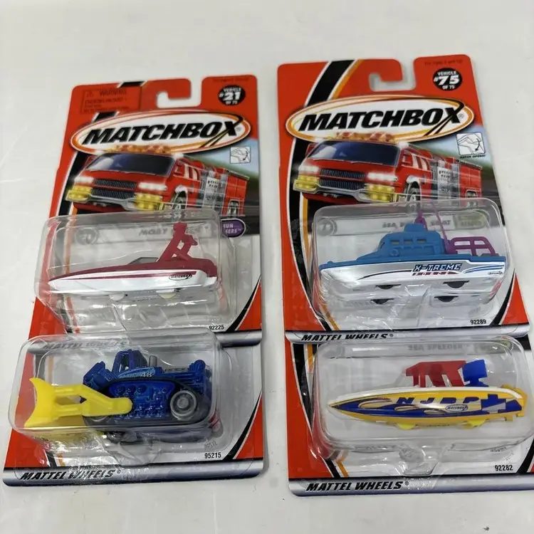 Matchbox Lot Of 4 Mattel Dozer Moby Quick Sea Speeder Sea Rescue Boat