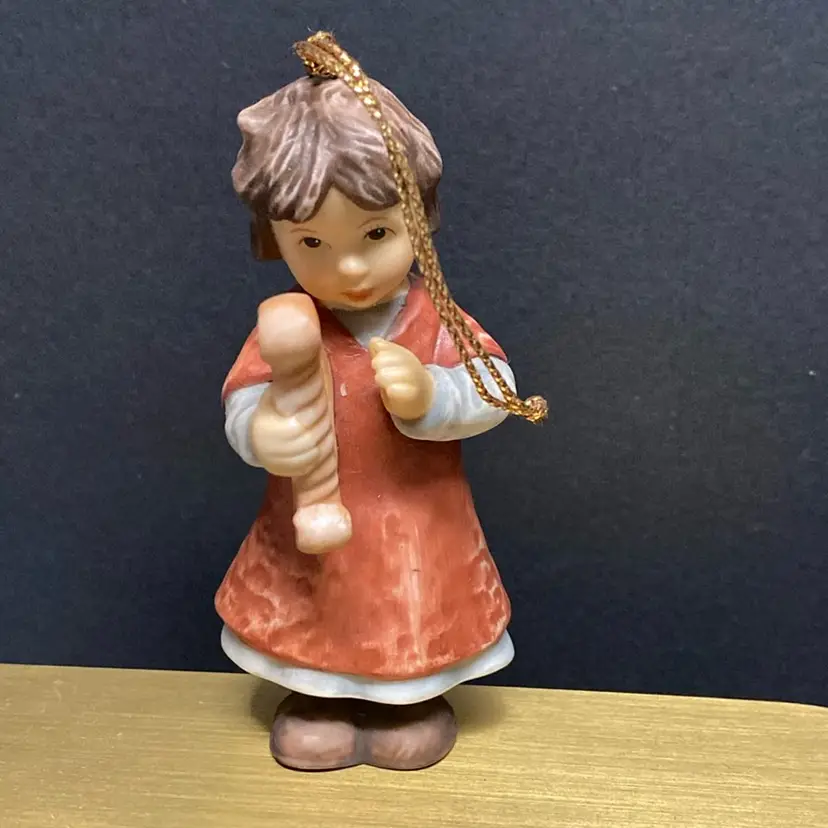 Berta Hummel Goebel Girl Playing Harp Ceramic Ornament