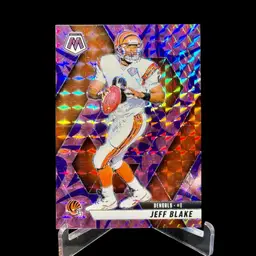 Jeff Blake 2025 Panini Mosaic #127 Mosaic Reactive Purple Prizm Cincinnati Bengals