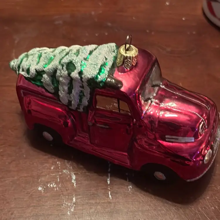 257. Ford Glass Truck Ornament.