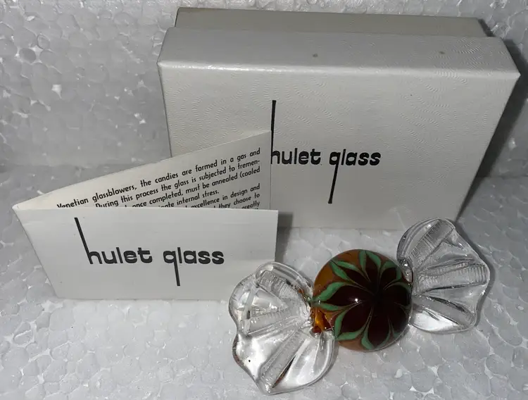Ultra Rare Vintage Hulet Lampwork Glass Candy 2.5"