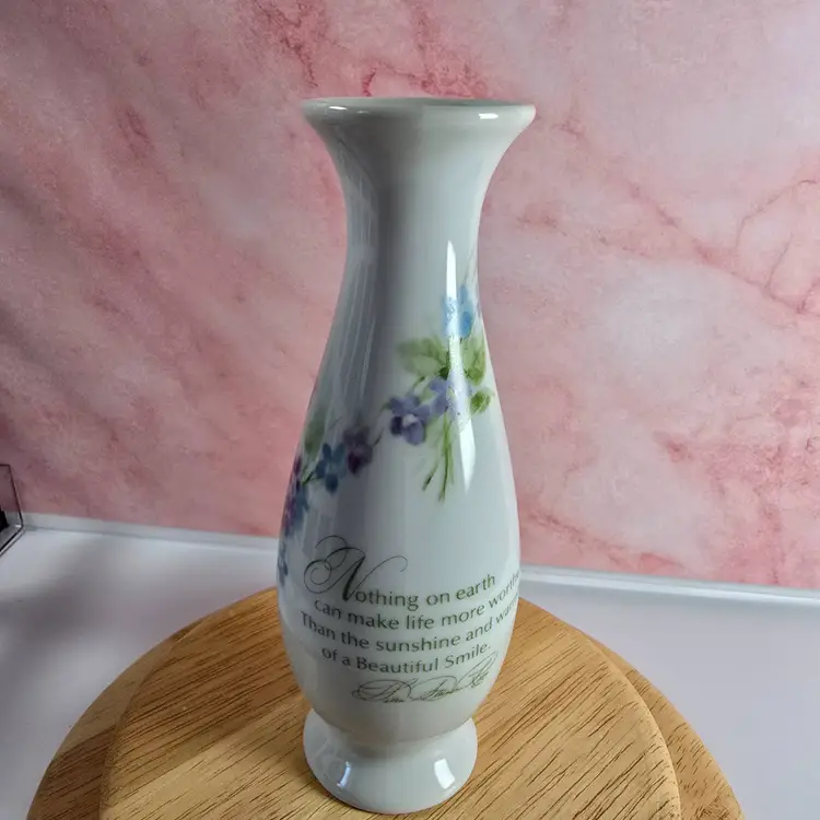 Vintage Floral Vase with quote by Helen Steiner Rice