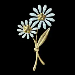 Vintage Enamel Daisy Floral Brooch