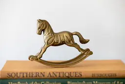 Vintage Solid Brass Rocking Horse Figurine
