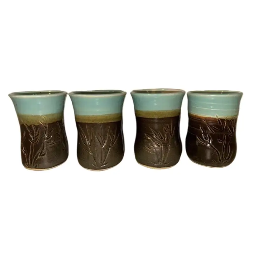J. Lynch Pottery Tumblers Set Of 4 Minneapolis, MN