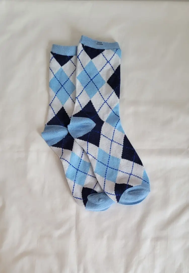 Blue and White Socks Without Tags