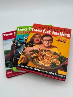 Two Fat Ladies Lot Of 3 Cookbooks Ride Again Full Throttle Hardback