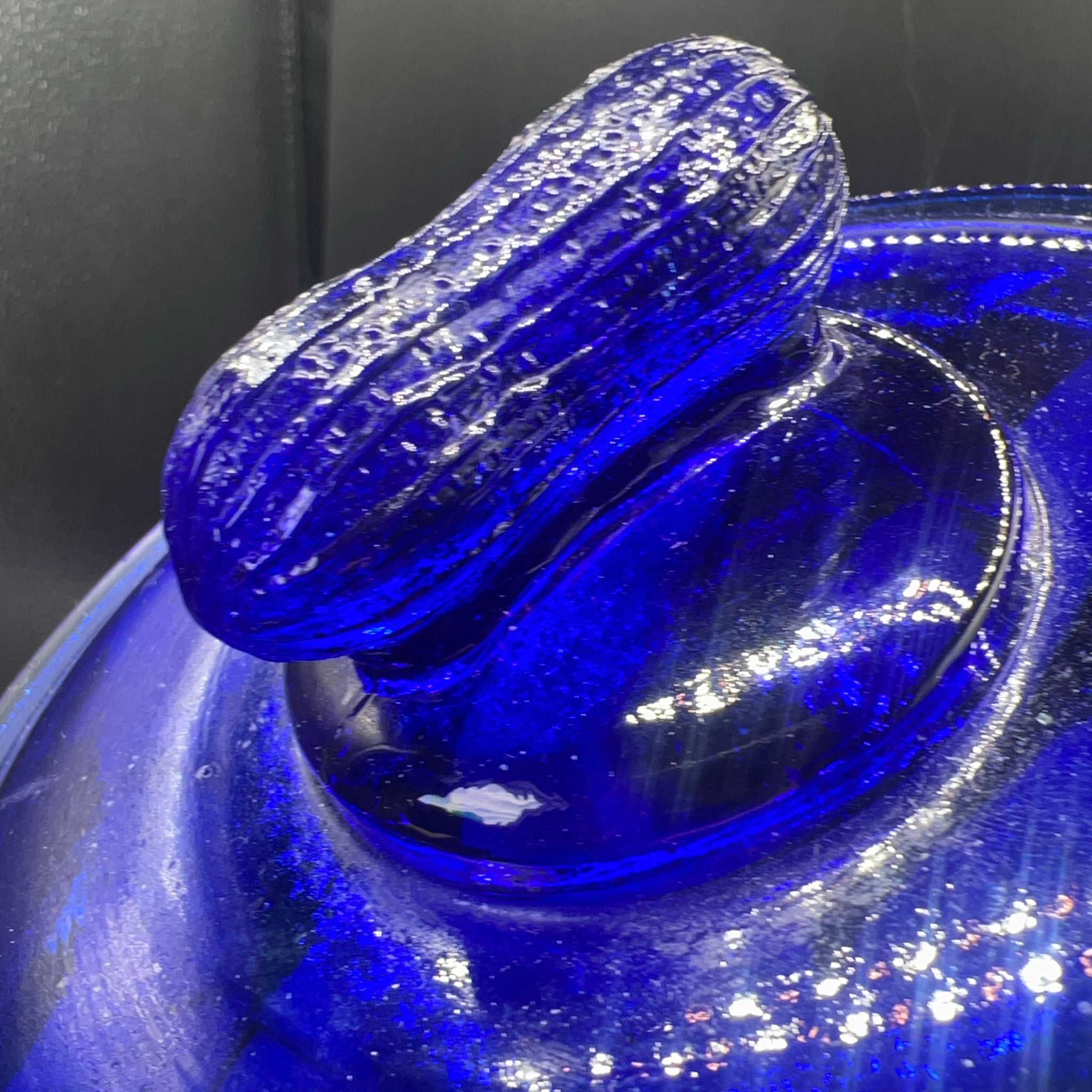 Niknax · #01 - Vintage Hazel Atlas Cobalt Blue Glass PEANUTS