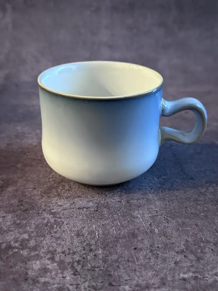 Vintage Denby England Stoneware Blue Brown Haze Coffee Mug Cup