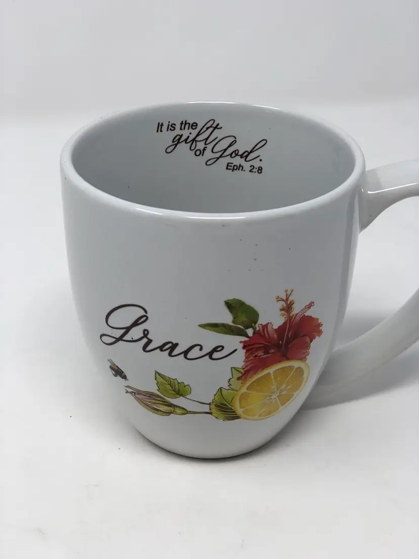 Grace Floral Design Bible Verse Mug