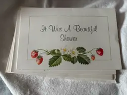 STRAWBERRY FLORAL SHOWER CARDS