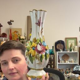 Hand decorated Italian vase