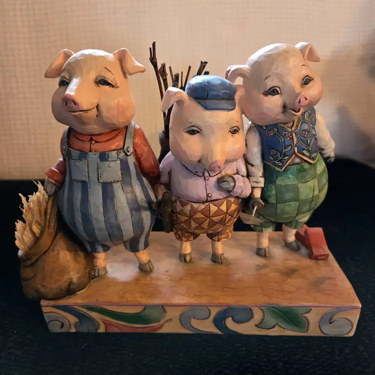 Jim Shore  Heartwood Creek " Chinny Chin Chins" Three Little Pigs Figurine