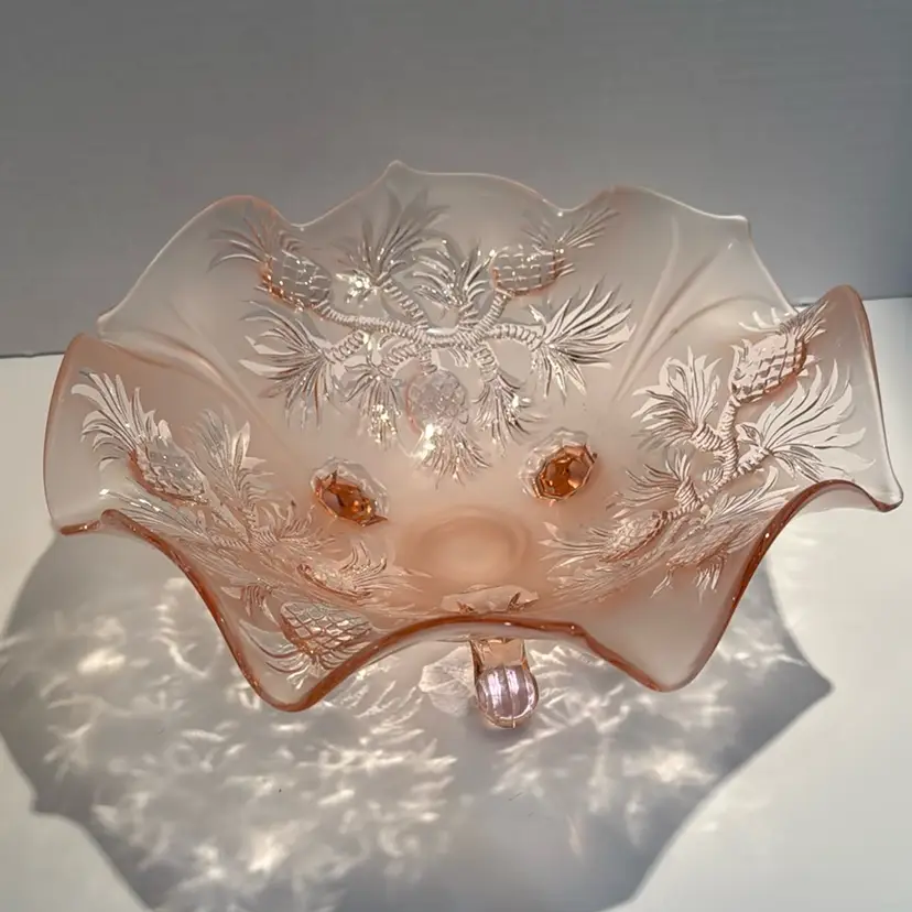 Fenton Satin Pink Pineapple Bowl