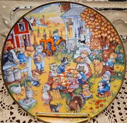 Vintage "Purrfect Feast" Franklin Mint Kitty Bill Bell Collector Plate Cats Kittens