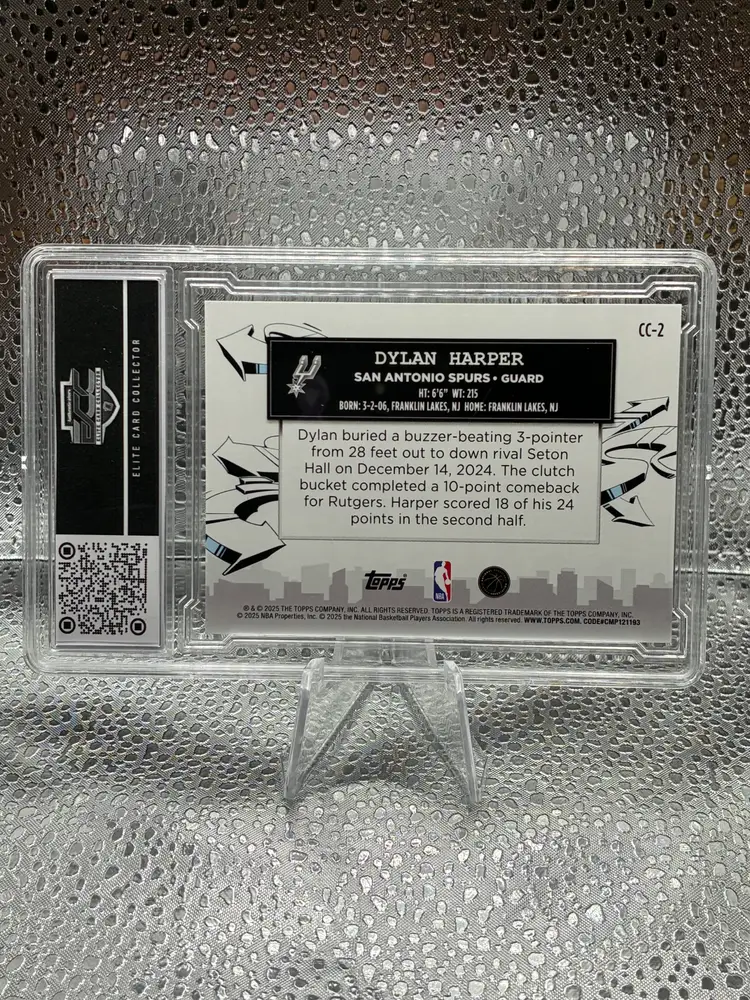 2025 Dylan Harper RC Topps Clutch Prospects #CC-2 Spurs ECC 9