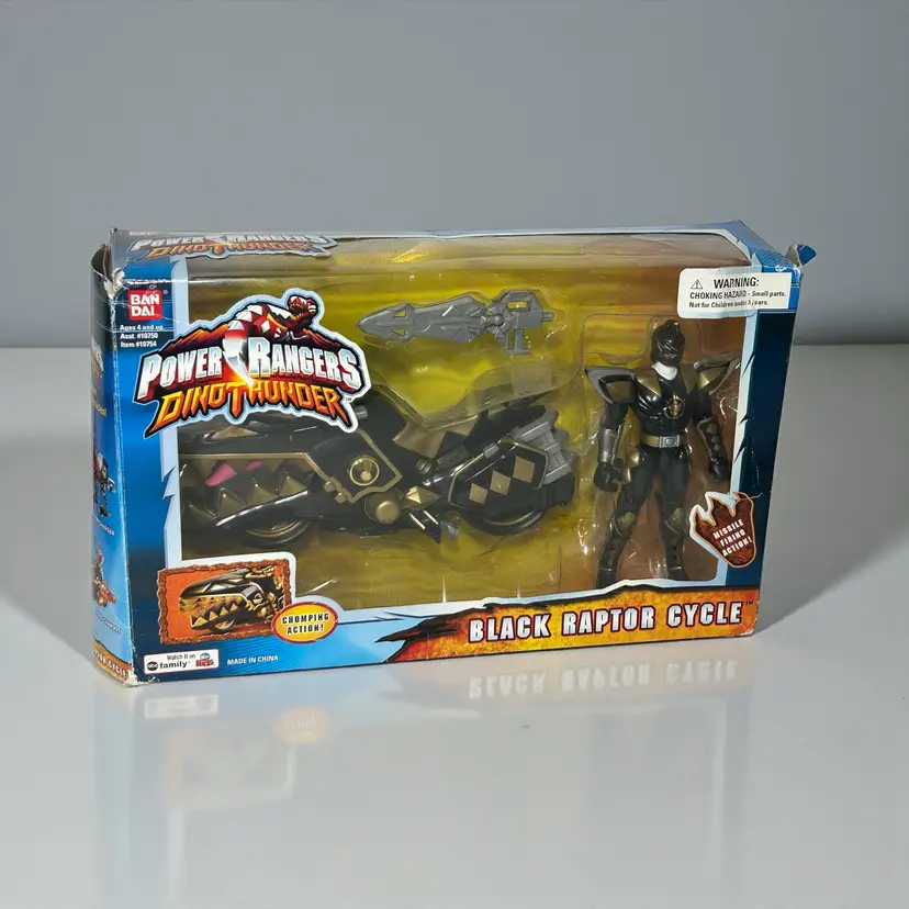 Bandai Power Rangers Dino Thunder Black Raptor Cycle Open Box
