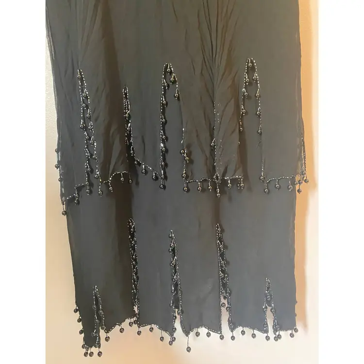 oleg cassini vintage beaded flapper silk dress