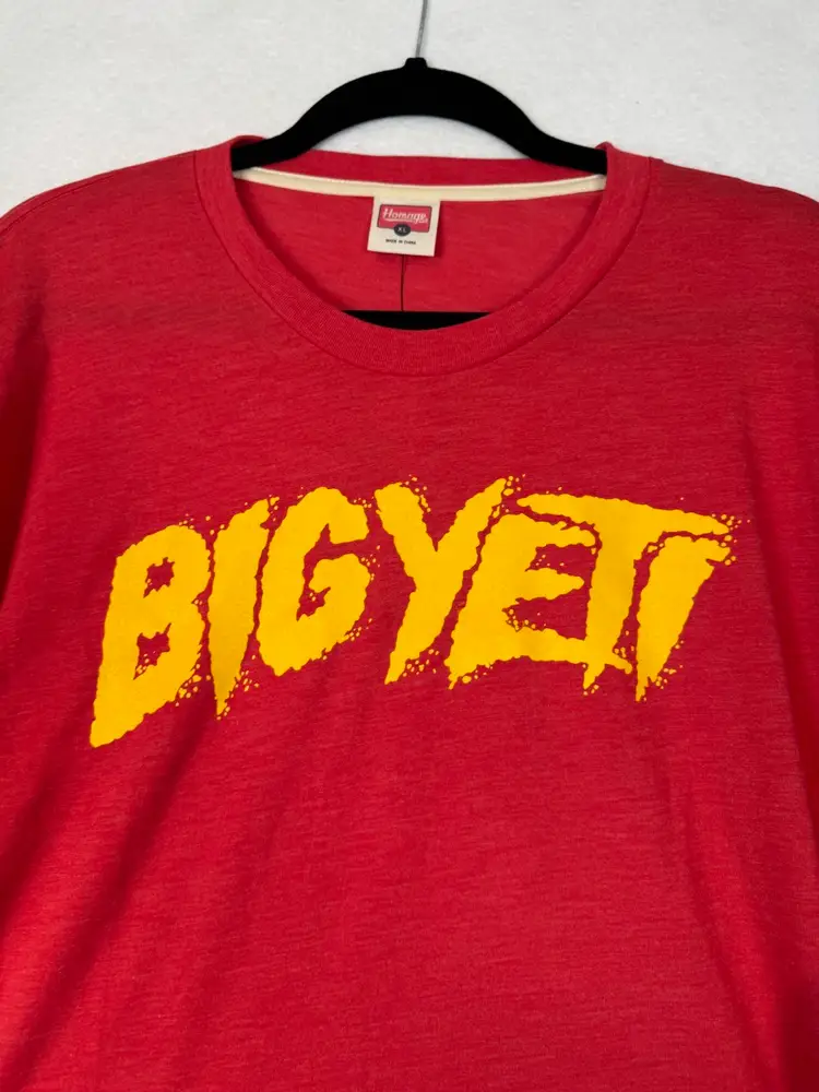 New Heights Jason Travis Kelce Men's Red BIG YETI shirt Chiefs Eagles XL