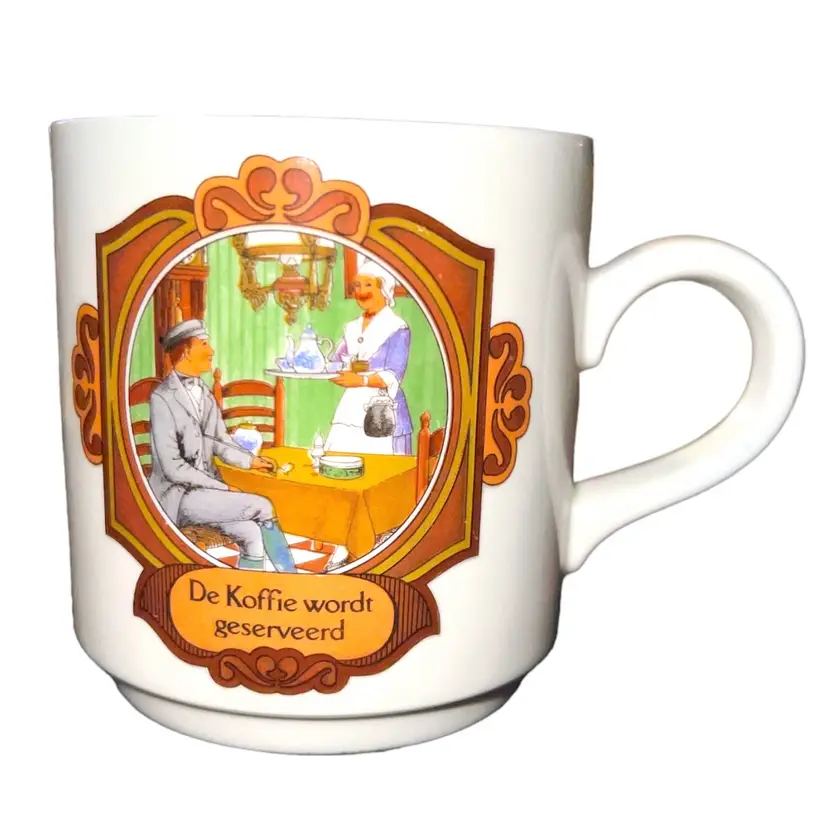 Rare Vintage Villeroy & Boch Dutch Language Coffee Cup Made in Luxembourg GUC 
