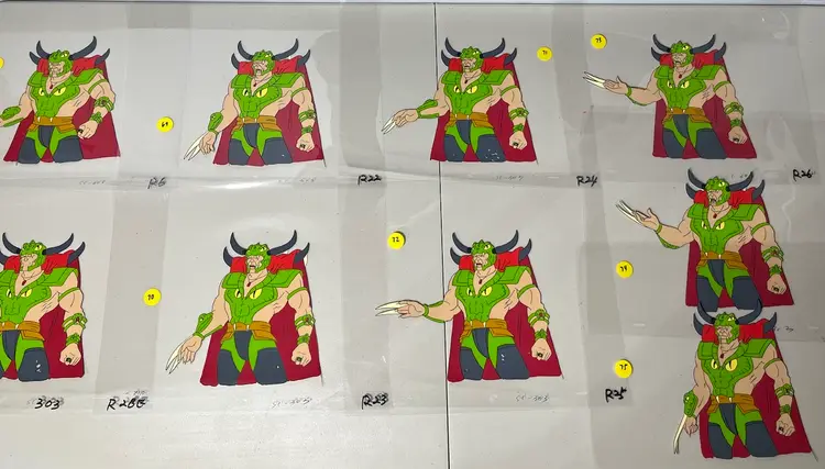 CONAN THE ADVENTURER Production CELS 12.5x10.5" Cel SC-30b Lot Of 9 Wrath-Amon