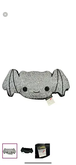 Sparkles Home Silver Bat Plush Rhinestone Pillow