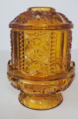 Vintage Indiana Glass Amber Fairy Light