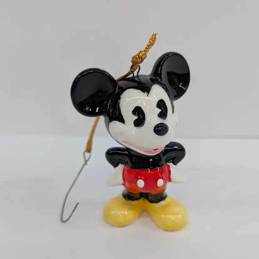 Vintage Disney Park Mickey Mouse Christmas Ornament Hands On Hip Japan Ceramic