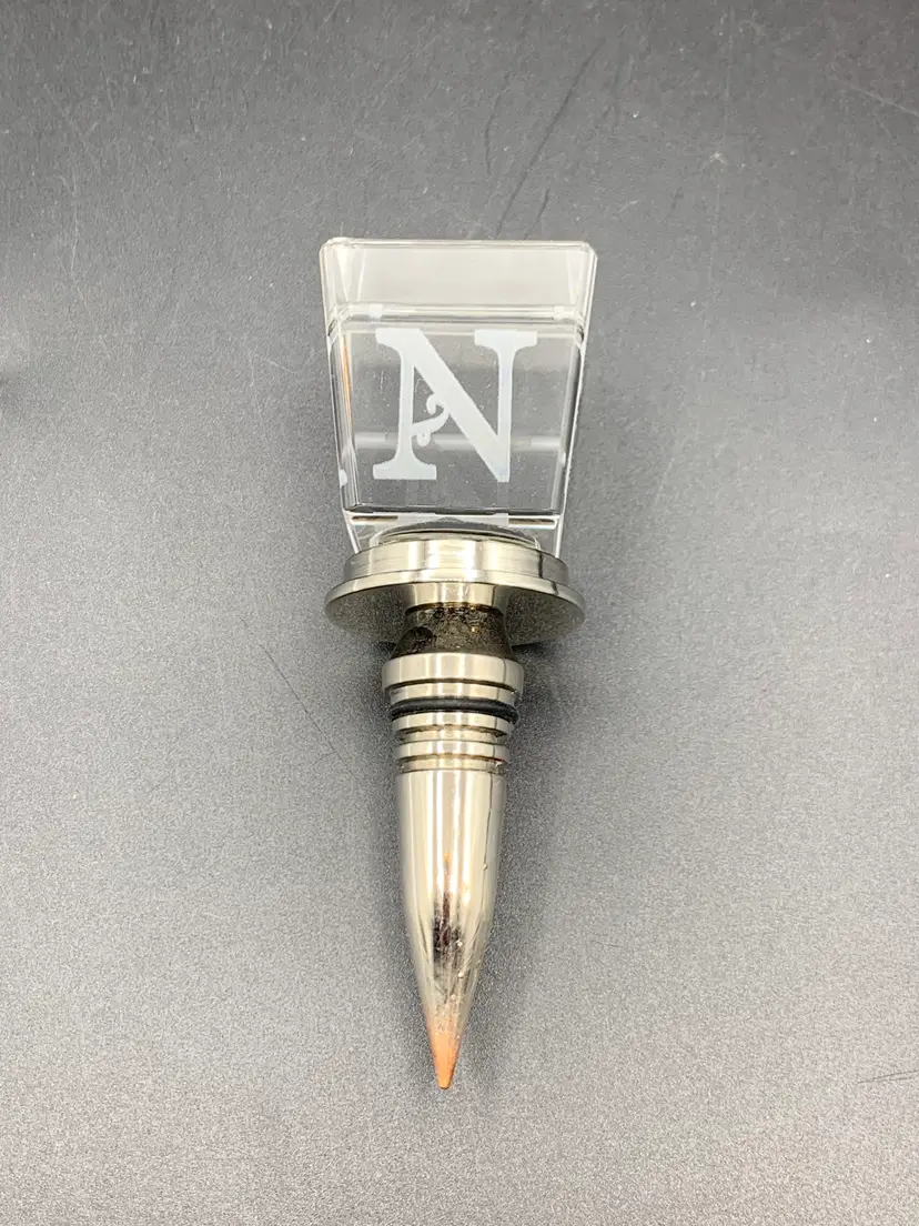 #16 - Cypress Home Monogram Wine Stopper Initial N 4.75” Long