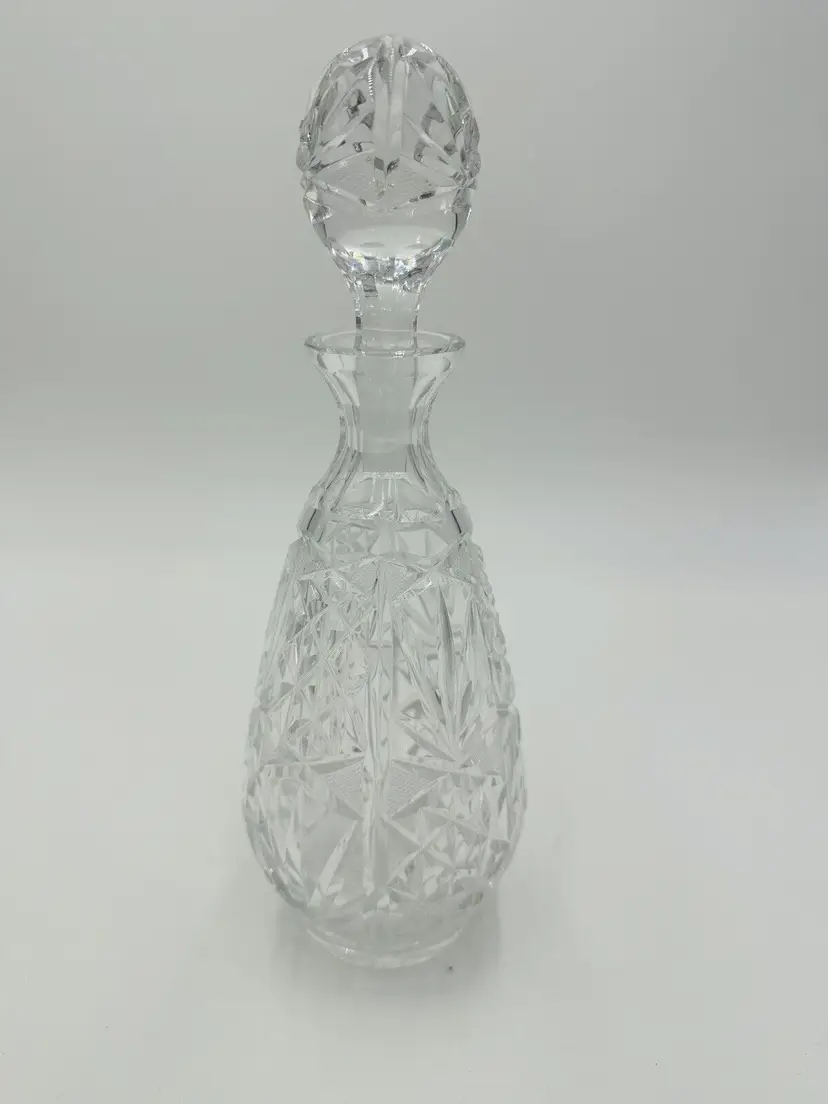 Cristal De Lorraine Decanter Crystal French Midcentury Cut from 1950s # 49 Mark