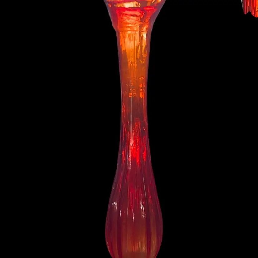 LESmith Amberina Flame is Bud Vase 10”