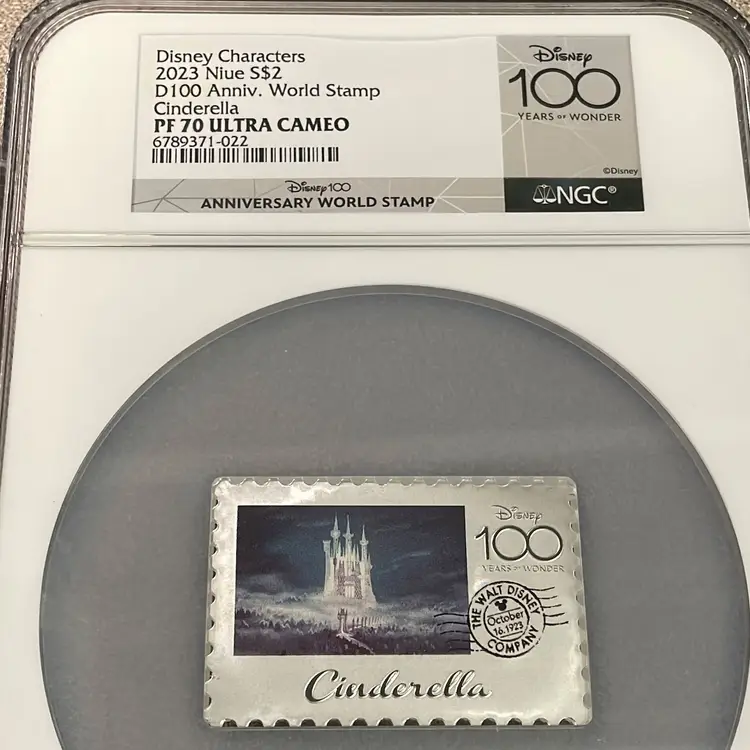 2023 Niue Disney 100th Annv. World Stamp Cinderella PF 70 UC