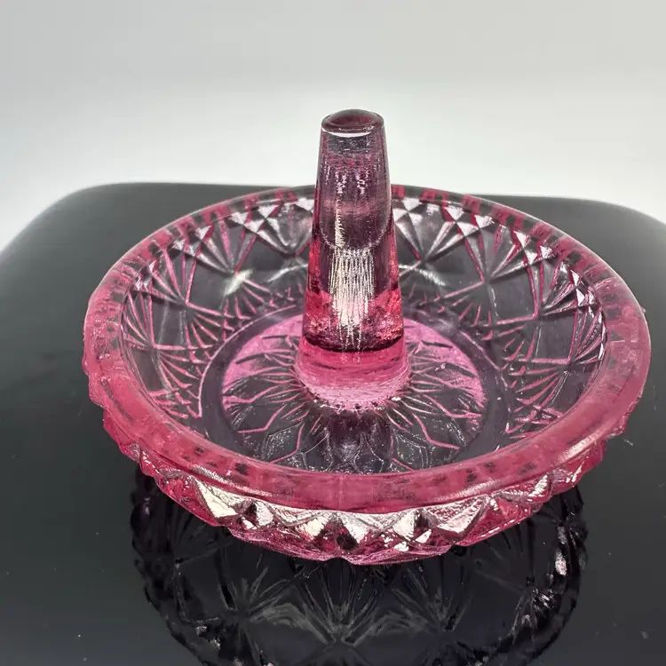 Fenton Pink Glass Ring Dish