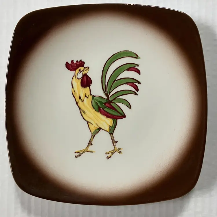 Vintage Orchard Ware Hen and chick and Rooster plates