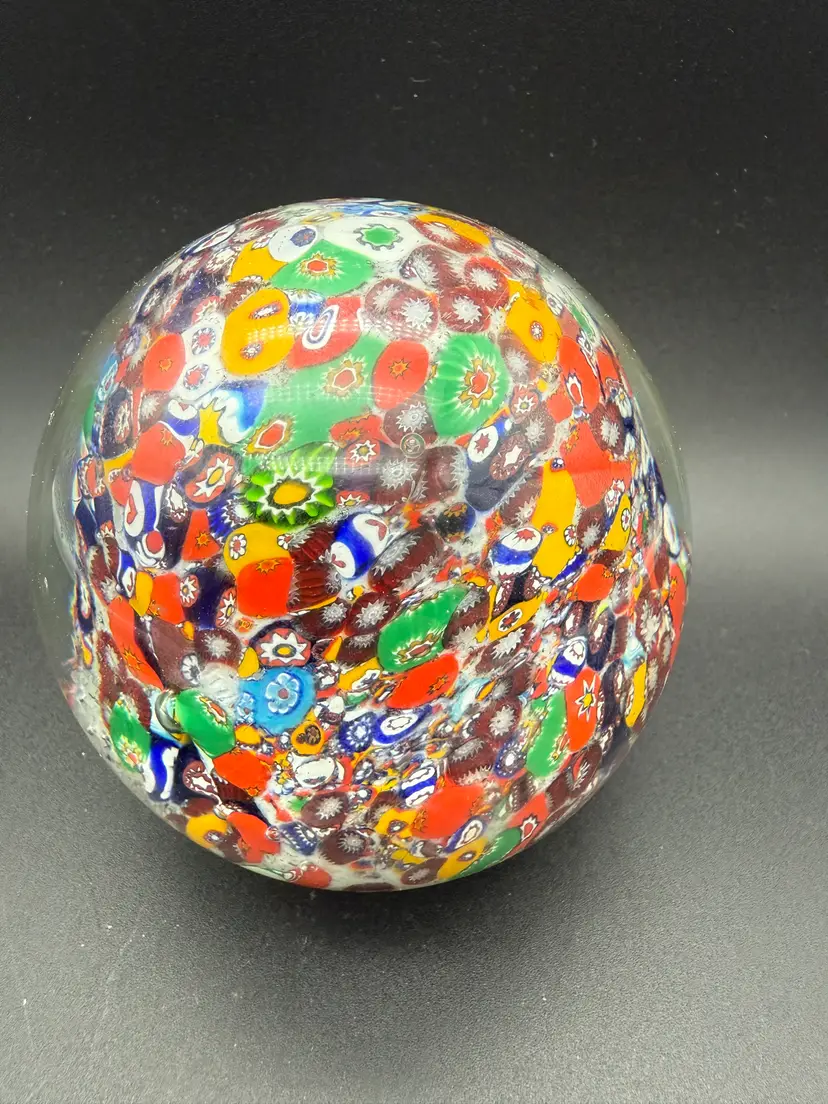 Gentile Glass Millefiori Scramble Paperweight UV Reactive