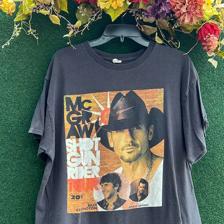 Tim Mcgraw Shotgun Rider Tour 2015 T-Shirt With Billy Currington And Chase Bryant Size Extra Large