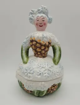 Christmas Lady Hand-painted Collection Candy Dish