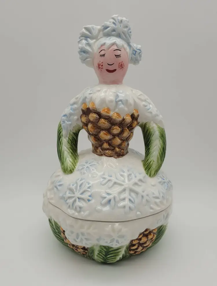 Christmas Lady Hand-painted Collection Candy Dish