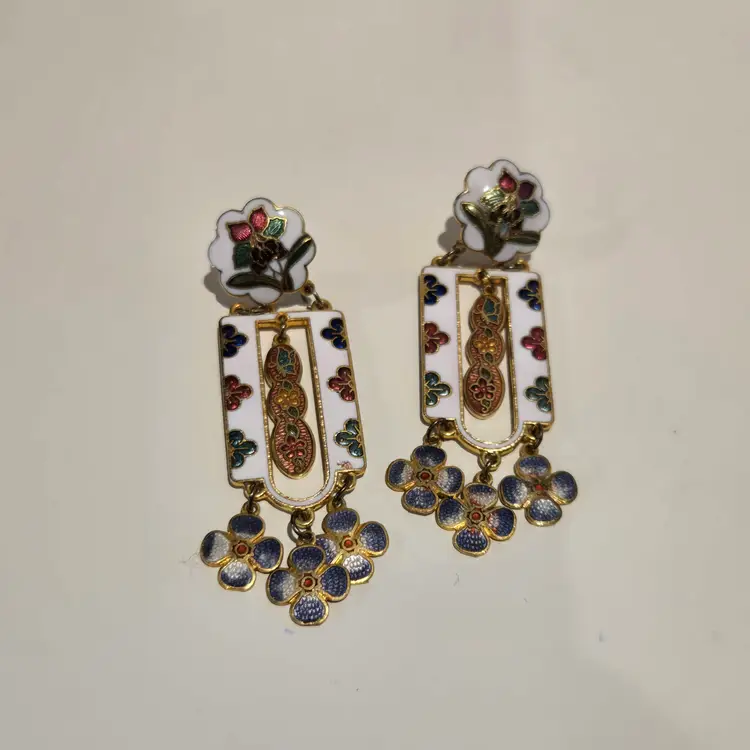 Enamel inlay inspired earrings