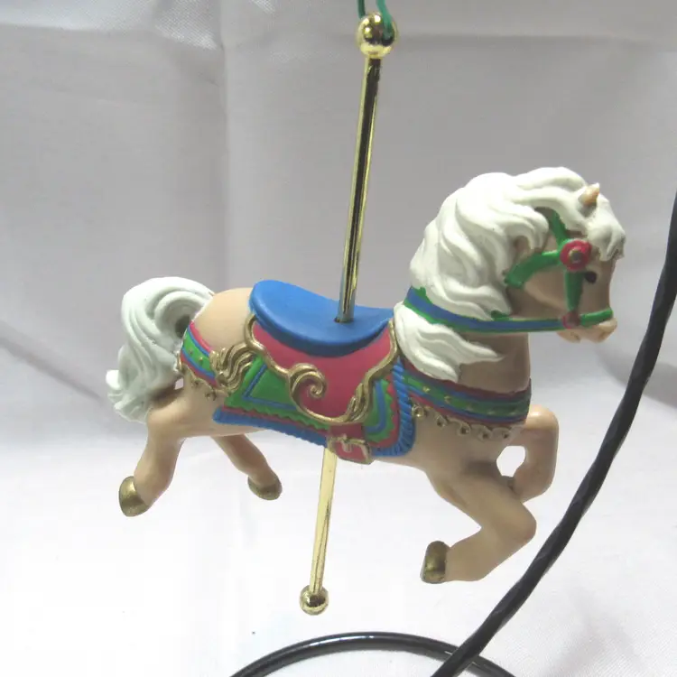 3 Carousel Horse Christmas Ornaments