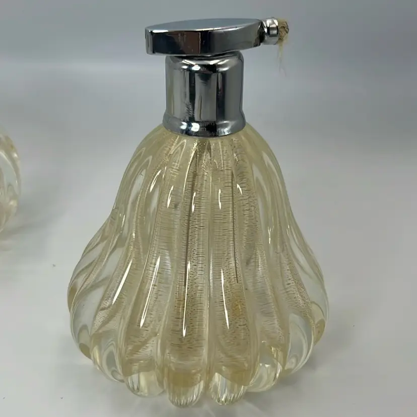Vintage Archimede Seguso Perfume Atomizer Bottle Bullicante Murano Glass 4.5” Tall x 4.6” Wide
