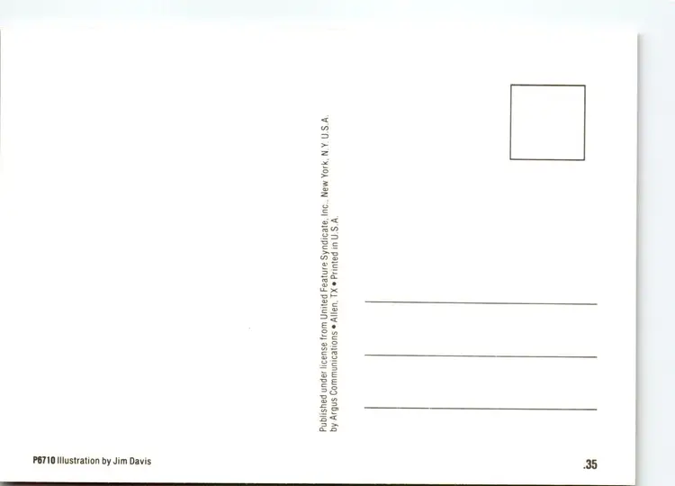 Garfield In Sunglasses Fun Fun Postcard Signed Jim Davis Comic Cat 1978 Unused