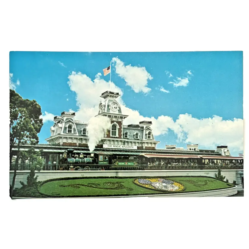 Walt Disney World Postcard Railroad Train Florida Unused Vintage 1970s