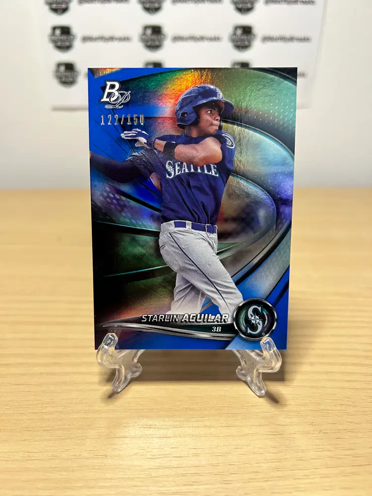 Starlin Aguilar 2022 Bowman Platinum Blue Parallel /150 Top Prospects Seattle Mariners #TOP-67