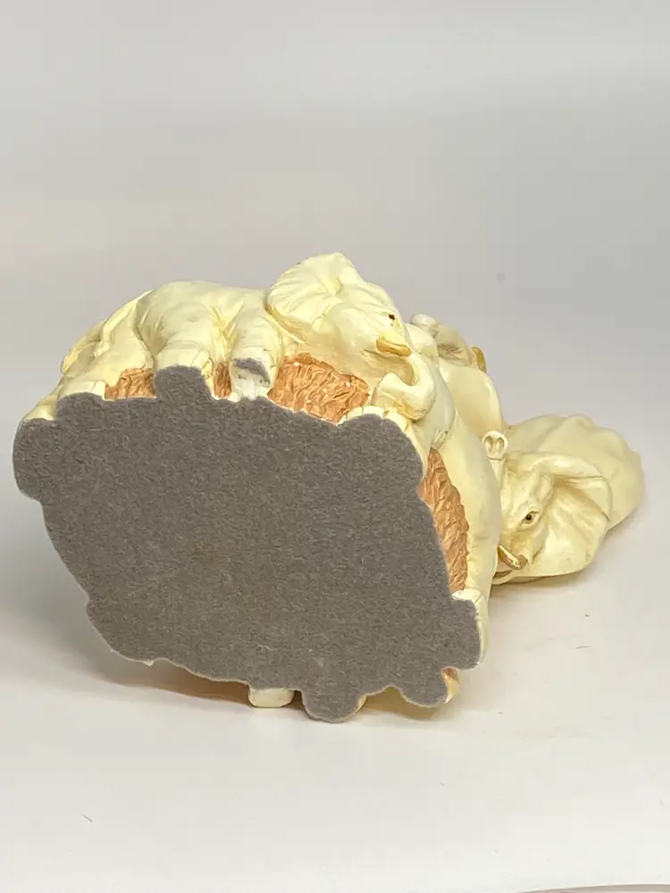 1995 Retired Harmony Kingdom "Ed's Safari" Elephant Trinket Box, 3.25" Tall