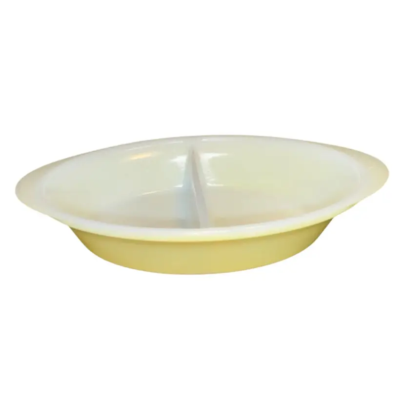 Vintage Yellow Maid of Honor Glasbake Divided Dish for Sears J-239 Milk Glass