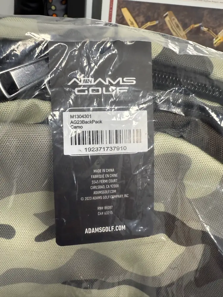 Adams Golf Backpack New In Plastic