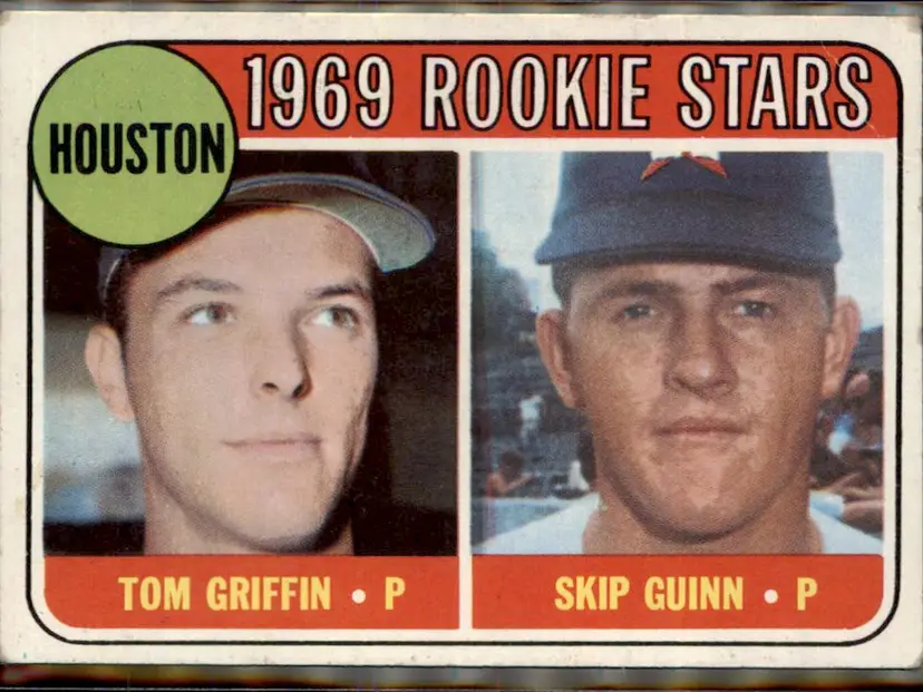 1969 Topps #614 Houston 1969 Rookie Stars (Griffin / Guinn) RC - ( pk3 ) - Houston Astros